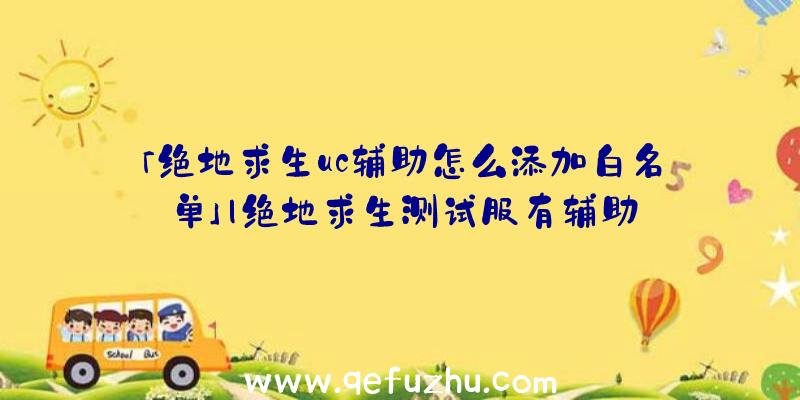 「绝地求生uc辅助怎么添加白名单」|绝地求生测试服有辅助